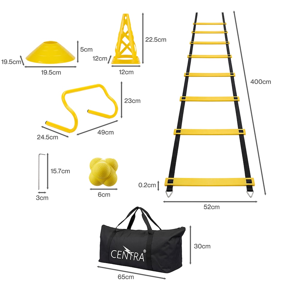 image 1 of Centra  Football Training Equipment Pro Agility Speed Ladder Cones Hurdle Style