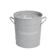 Harbour Housewares Vintage Metal Kitchen Compost Bin - Grey | Grey | Grey | One Size