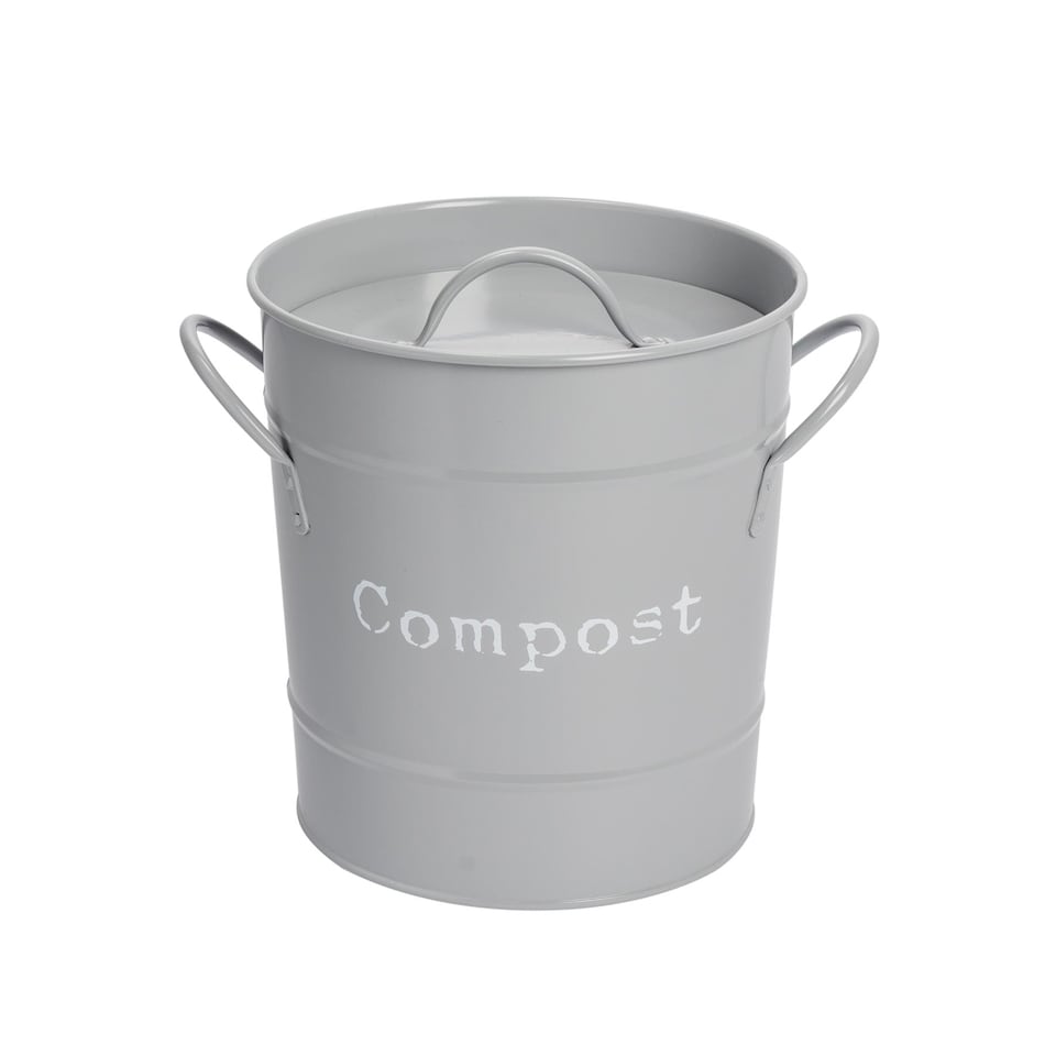 image 1 of Harbour Housewares Vintage Metal Kitchen Compost Bin - Grey | Grey | Grey | One Size