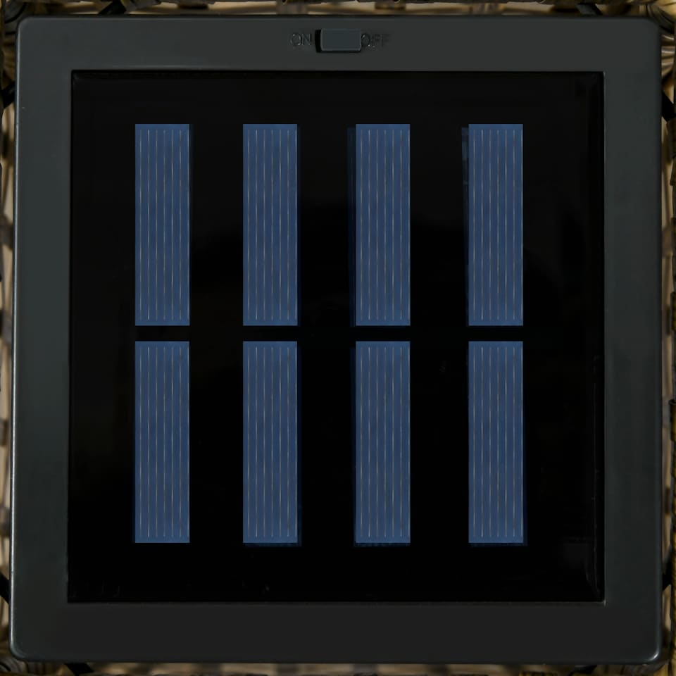 image 1 of Outsunny Outdoor Rattan Solar Lantern wtih Auto On/Off Solar Powered LED Lights