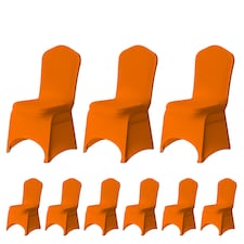 Chair Cover Spandex Polyester Stretch Fabric Dining Slipcovers - 10pcs