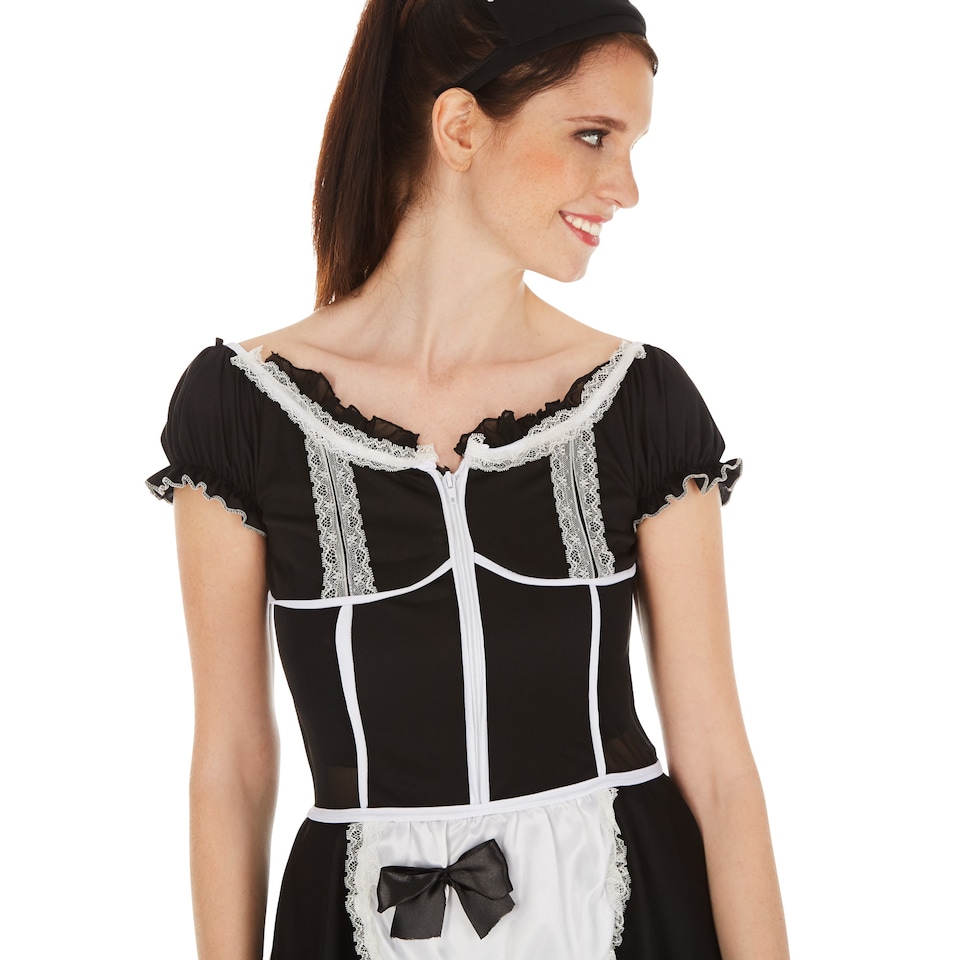 image 1 of Womens Maid Costume | White | black/white | XL | 1