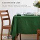 image 7 of Homescapes Plain Cotton Dark Green Tablecloth - 178 cm Round Green