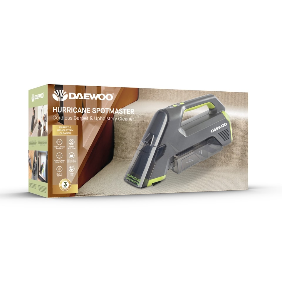 image 1 of Daewoo Hurricane Spot Master Cordless Carpet & Upholstery Cleaner 10.8V USB-C