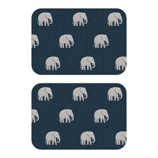 I-Style Luxe Elephant Set of 2 Velvet Backed Placemats