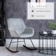 image 3 of HOMCOM Modern Rocking Armchair with Metal Frame, Sponge Padded, Grey