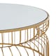 image 3 of Round Gold Side Table With Mirror Top,Wireframe Small Side Table,Luxe Accent Table,Stylish Bedside Table Gold