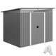 image 1 of Outsunny Garden Shed Outdoor Storage Tool Organiser w/ Double Sliding Door | Grey | Light Grey