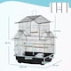 image 7 of PawHut Metal Bird Cage Small w/ Perch Food Container Handle for Finch Canary