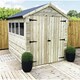 image 1 of 10 x 8 Premier Pressure Treated Tongue And Groove Apex Shed With Higher Eaves And Ridge Height 4 Windows + Double Door  (10' x 8' / 10ft x 8ft) (10x8)