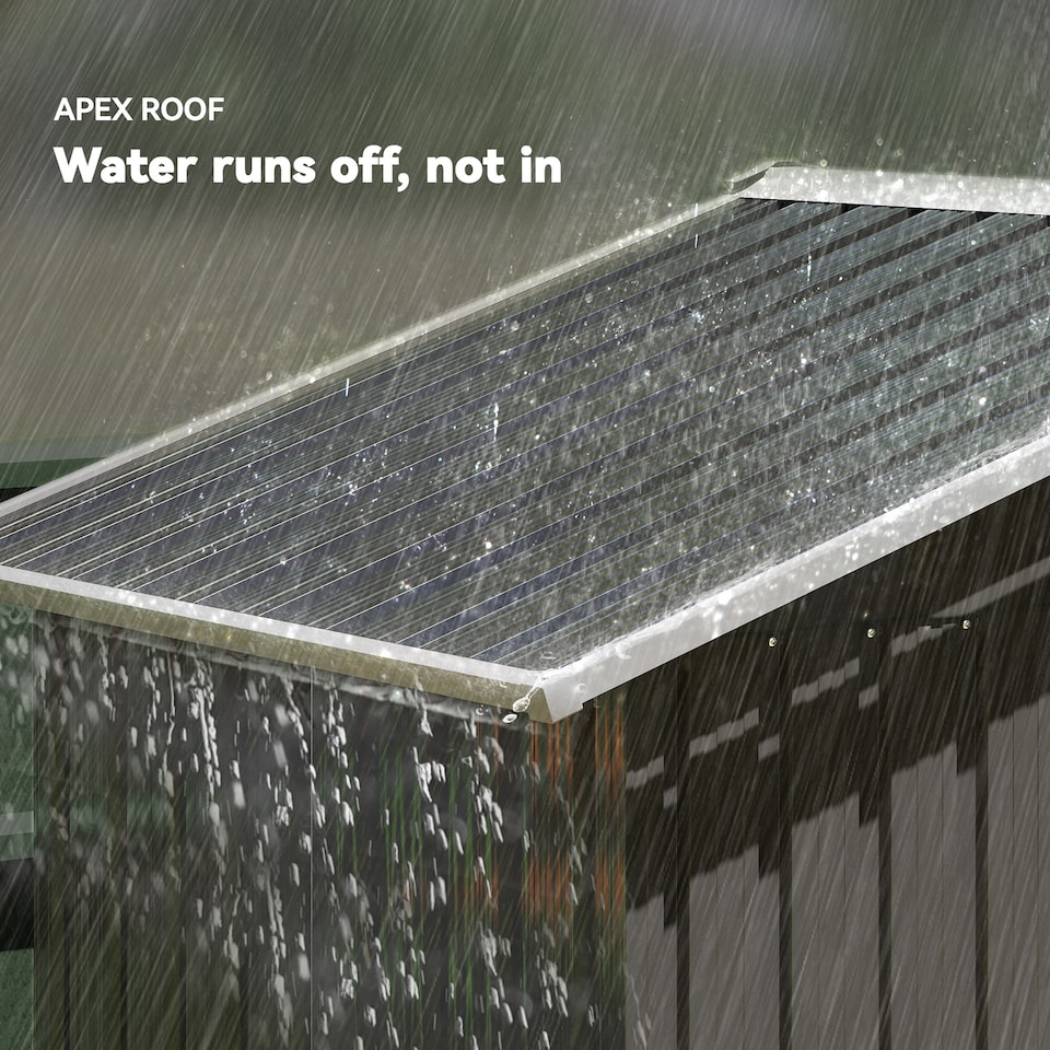 image 1 of Outsunny 6.5 x 3.5ft Metal Garden Shed, Outdoor Storage Shed for Tool Organization with Double Sliding Doors and 4 Vents for Garden, Patio, Dark Grey