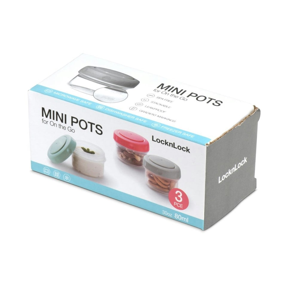 image 1 of LocknLock Mini Food Container Set 80 ml Kitchen Lunch Storage Boxes - Pack of 3