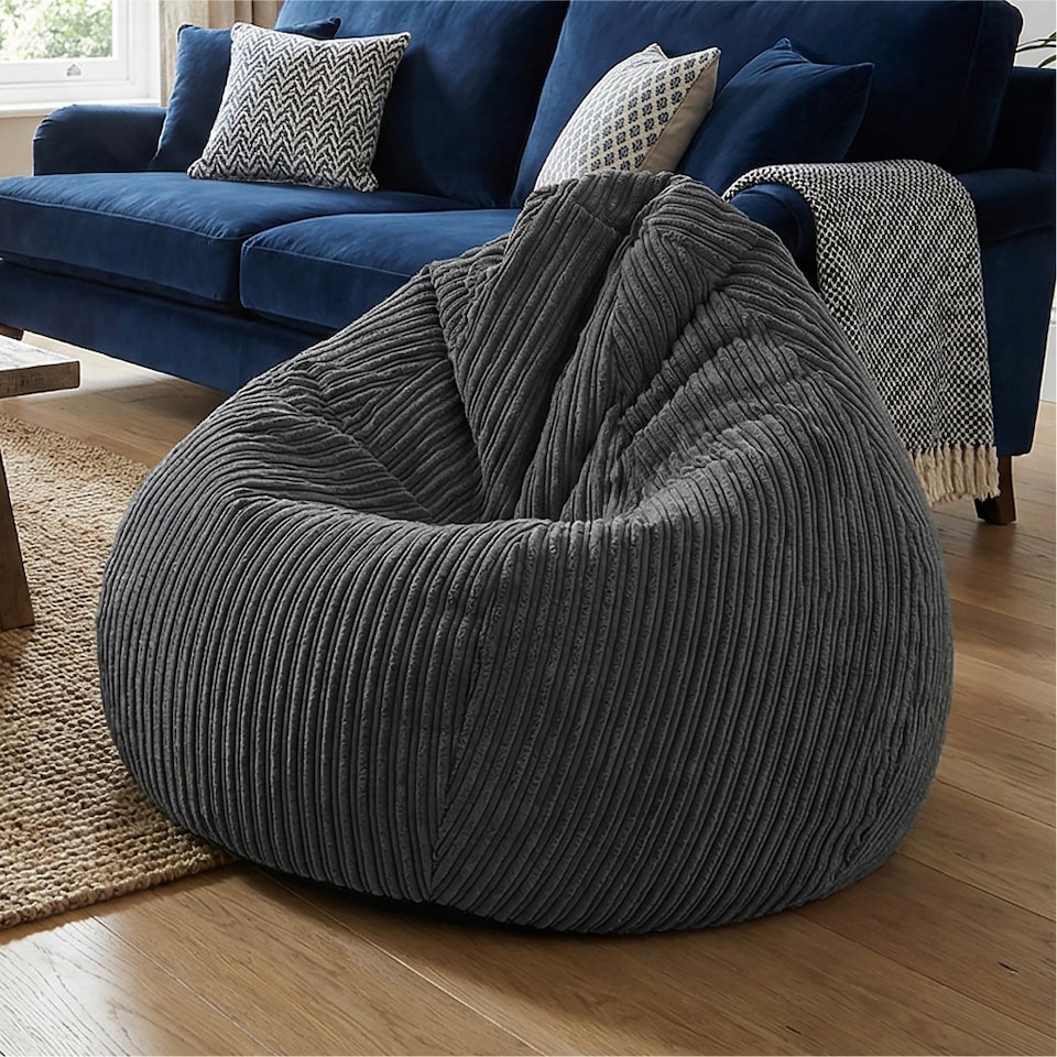 image 1 of rucomfy Jumbo Cord Slouchbag - Indoor Classic Bean Bag for Adults