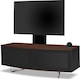 image 3 of Centurion Supports Caru Black Walnut Beam-Thru Remote Friendly Super-Contemporary D Shape Design 32"-65" LED/OLED/LCD TV Cabinet with Mounting Arm Black | Walnut