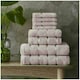 image 2 of VELVETIO 8 Piece Towel Bale Set Boston Shiny Stripe Pattern - 100% Cotton, 450 GSM Pink | Blush Pink