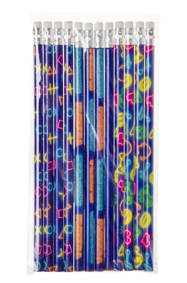 image 1 of Pack of 12 Gamer Design Pencils with Eraser