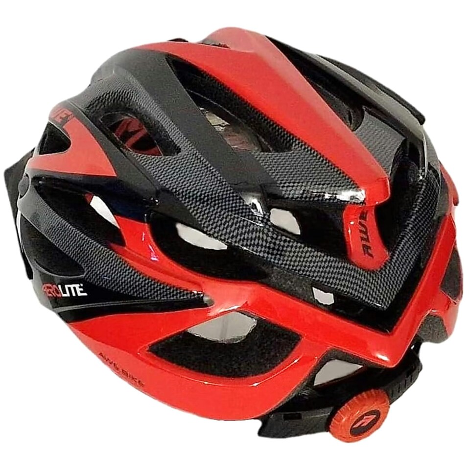 image 1 of AWE AweAeroLite In Mould Adult Bike Helmet Black/Red Large 58-61cm Crash Guarantee*