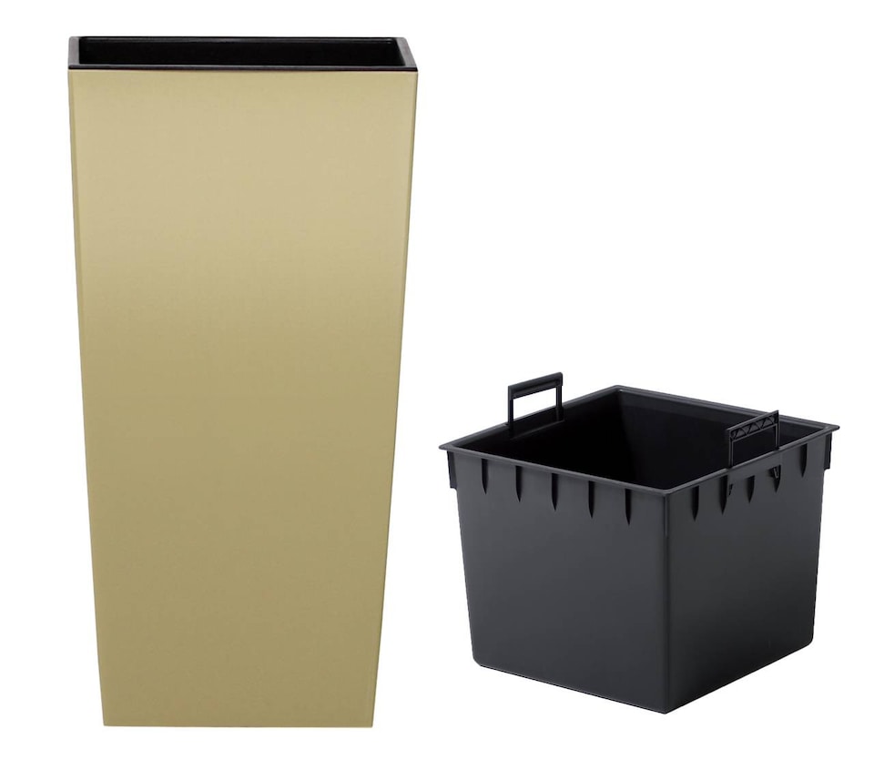 image 1 of Urbi 12.5cm Square Plastic Planter Pot for Indoor & Outdoor Use | Brown | Mocha & Set of 4 | 4
