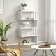 image 2 of HOMCOM Wooden Storage Display Unit Bookshelf Bookcase Dividers S Shaped White