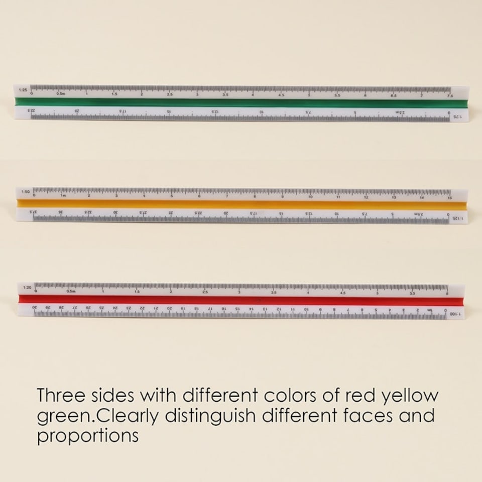 image 1 of 30cm Plastic Triangular Scale Ruler