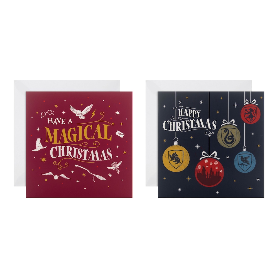 image 1 of Hallmark Pack Of 10 Christmas Cards - 2 Enchanting Harry Potter Designs