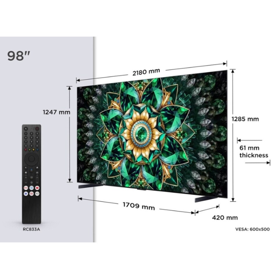 image 1 of TCL 98Q7C 98" Q7C 4K QLED Mini-LED Smart TV - Free 2 Year Warranty