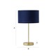 image 7 of ValueLights Charlie Gold Table Lamp Navy Velvet Shade 