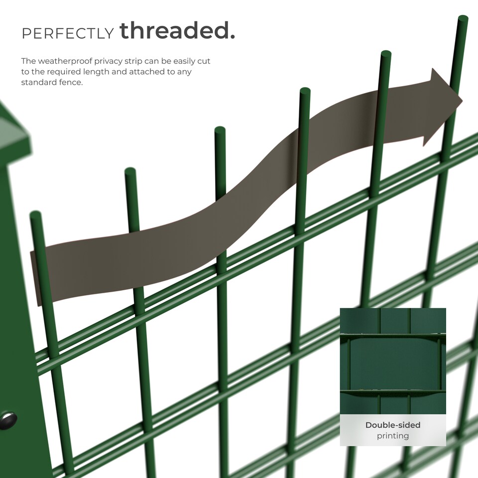 image 1 of Privacy Film - double-sided print, opaque and tear-resistant, fastening clips included | Green | green | 7000 x 19 x 0,04 cm | 1