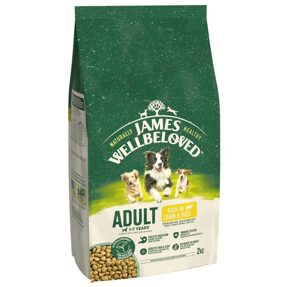image 1 of James Wellbeloved Natural Adult Complete Dry Dog Food Lamb & Rice 6kg