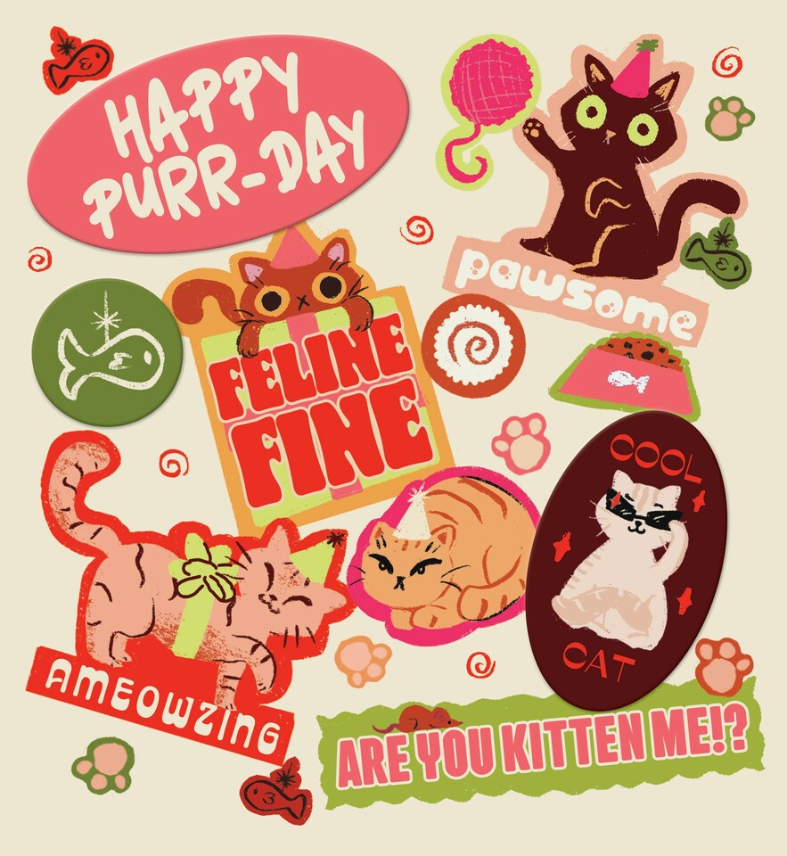 image 1 of Happy Purr-day! - Funny Cat Jokes Birthday Card
