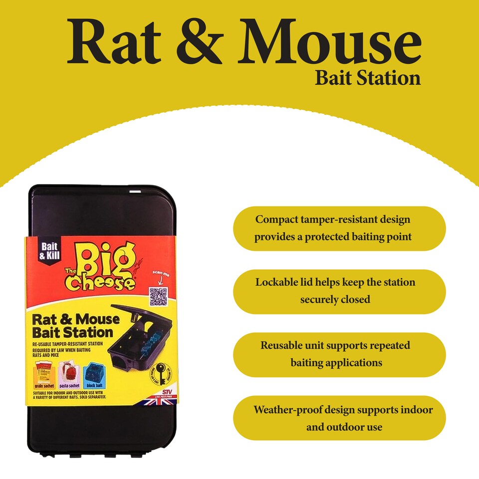 image 1 of The Big Cheese Rat and Mouse Bait Station Tamper Resistant Lockable Indoor Outdoor