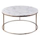 image 4 of Teamson Home Marmo Large Round Coffee Table, Marble Side Table, Modern Sofa End Table for Living Room, Bedroom or Lounge, White/Brass