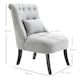 image 3 of HOMCOM Fabric Single Sofa Upholstered with Pillow Wood Leg Grey