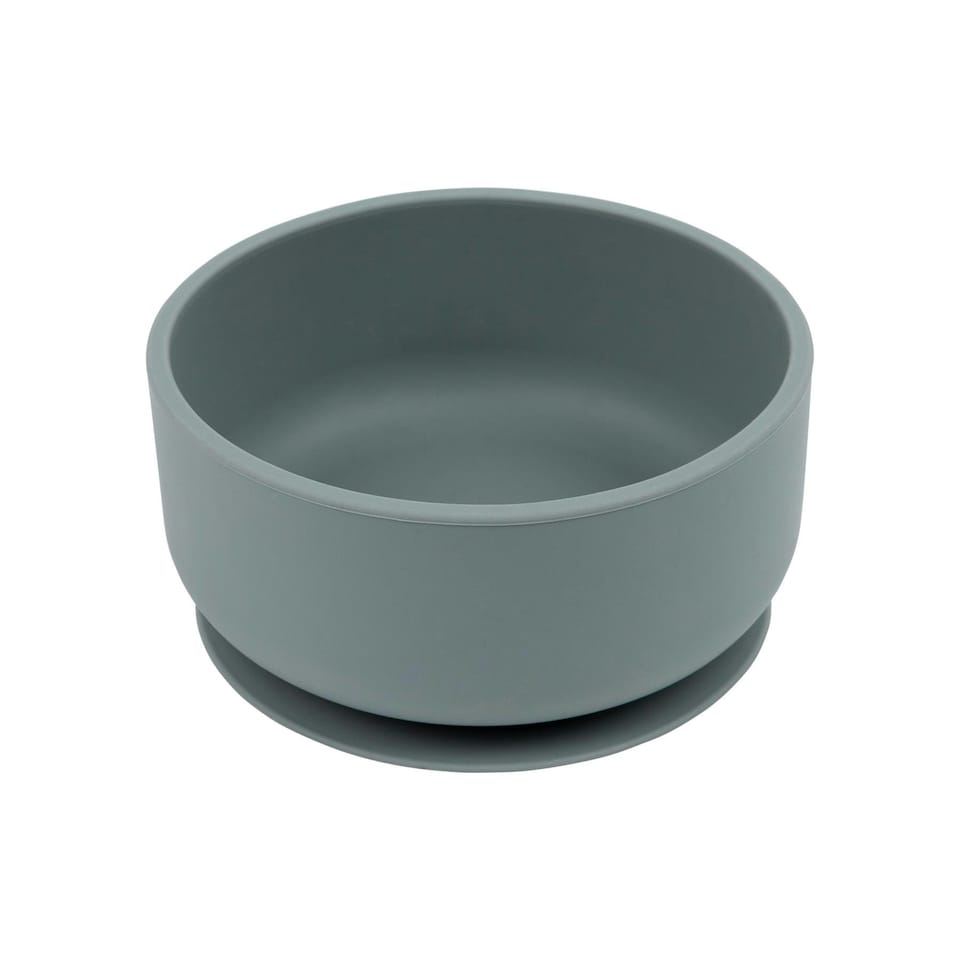 image 1 of Tiny Dining Baby Silicone Suction Bowl - Tradewinds Grey