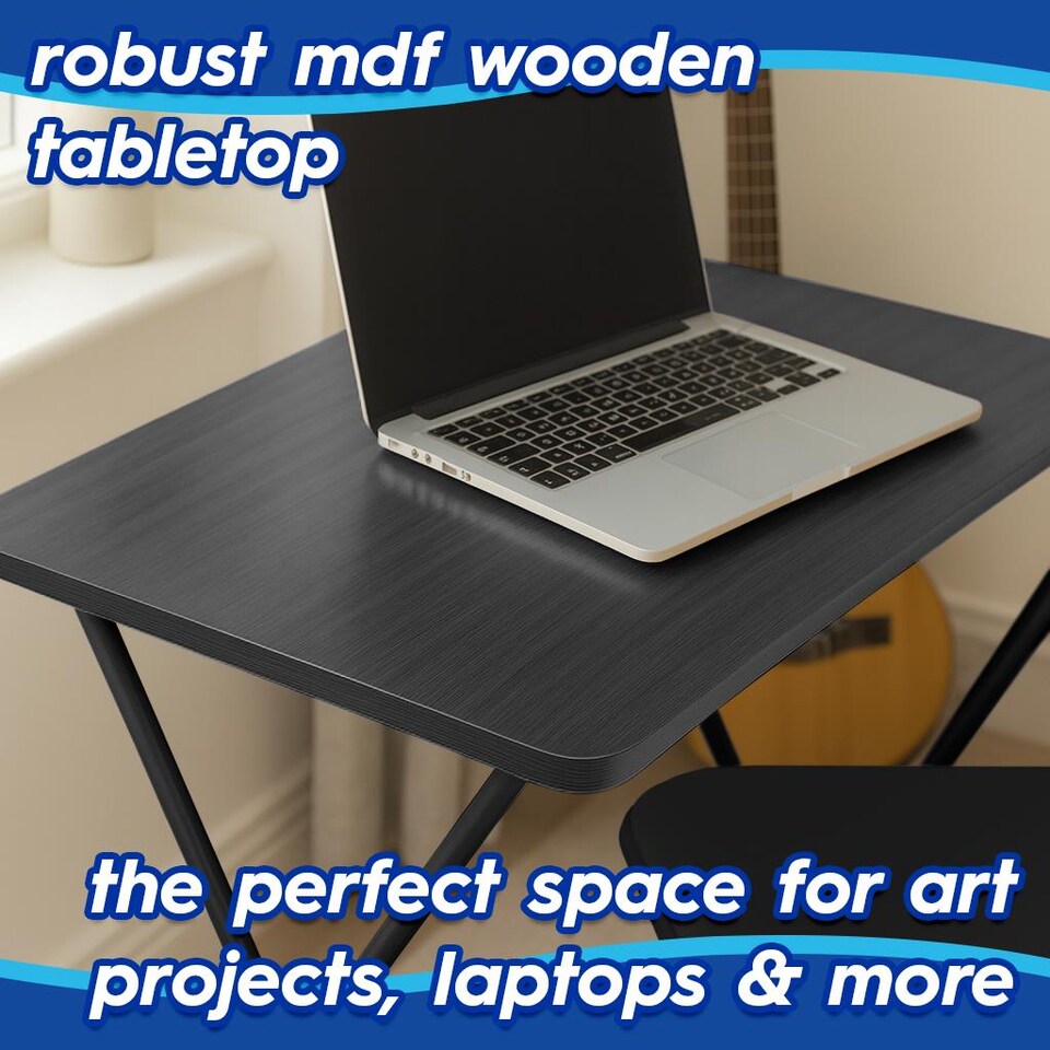 image 1 of Harbour Housewares Wooden Folding Desk - Black/Black | Black | Black