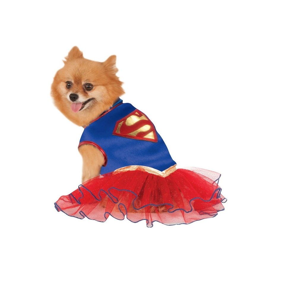 Supergirl Tutu Skirt Dog Costume - Red/Blue - XL