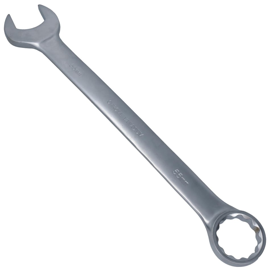 image 1 of 55mm Metric Jumbo Combination Spanner Wrench Ring and Open Ended HGV
