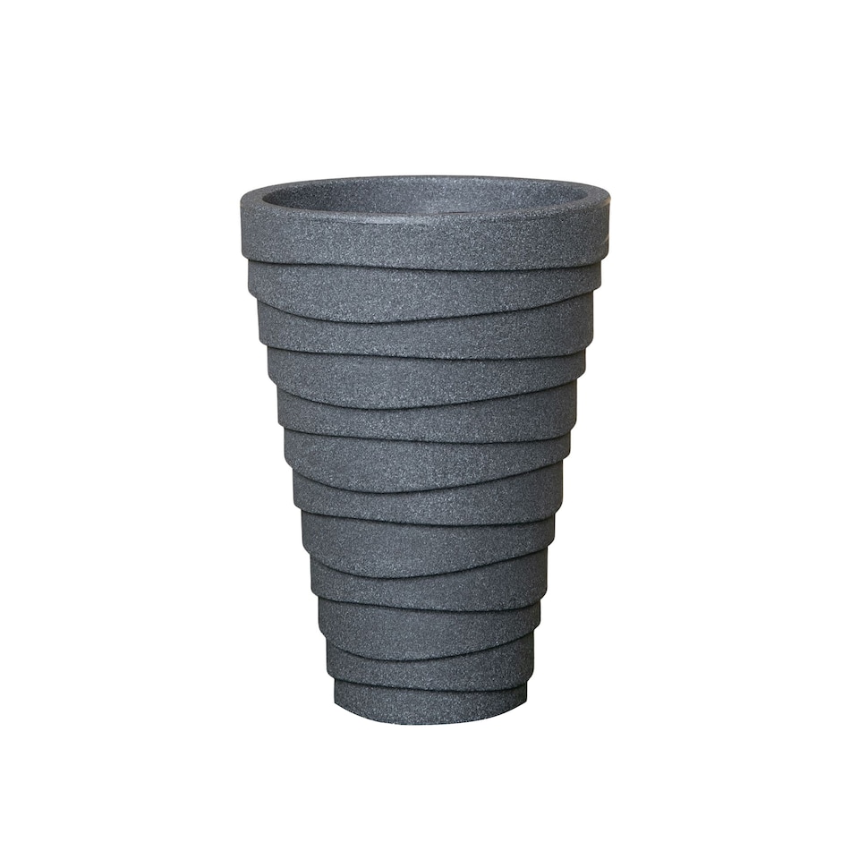 image 1 of 33cm x 48cm Large Plastic Trojan Garden Plant Pot in Dark Grey