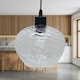 image 3 of First Choice Lighting Set of 2 Bradson Clear Swirl Glass with Black Pendant Fittings Black | Clear