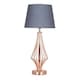 image 4 of ValueLights Jaspa Copper Table Lamp With Grey Shade