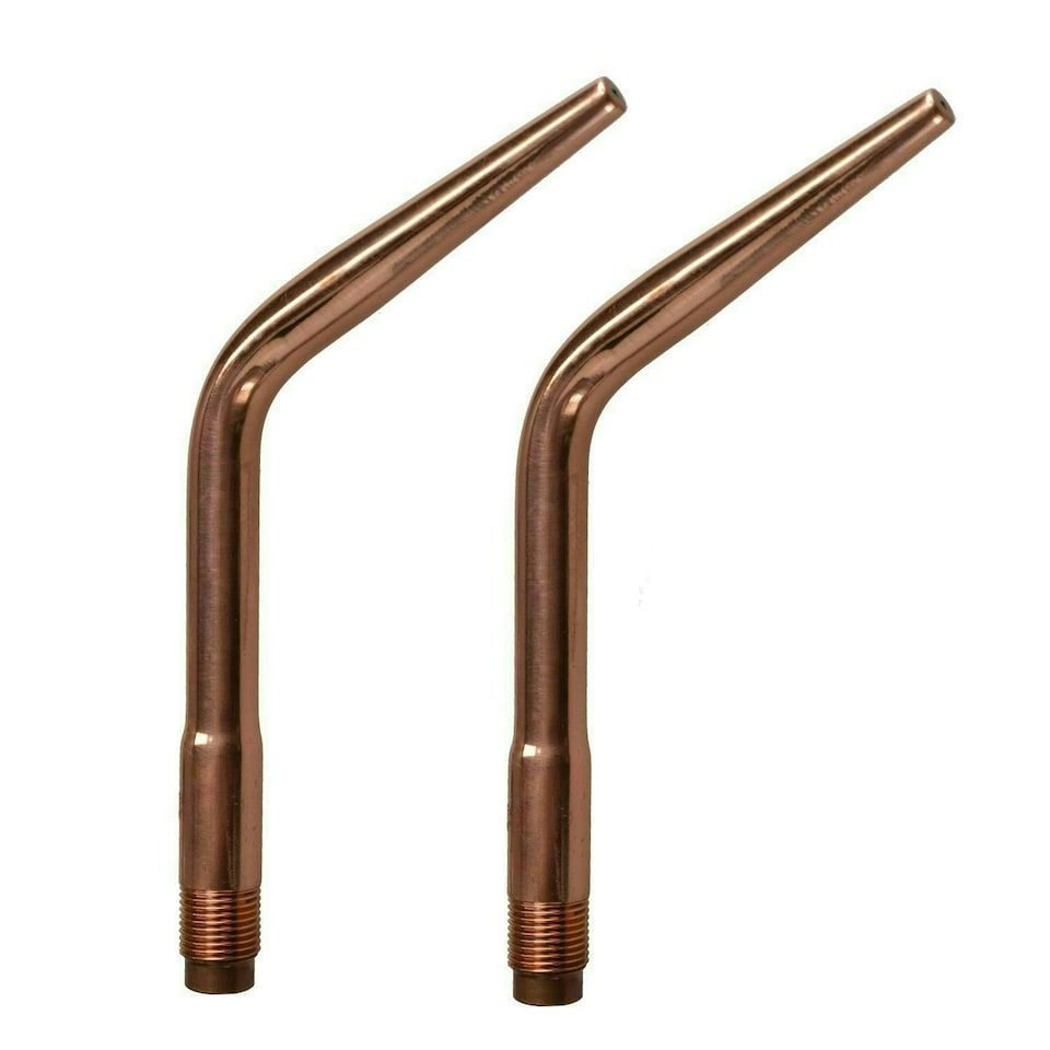 image 1 of Type 5 Swaged Welding Brazing Nozzle No.2 Tip 1.2mm Oxy Acetylene 2 Pack