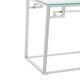 image 5 of Allure Tempered Glass Silver Finish Console Table Silver