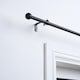 image 1 of OHS Curtain Pole Extendable 16mm Metal Finnials Ball End Rod 70-120cm | Black