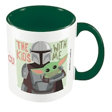 THE MANDALORIAN 2 (THE KIDS WITH ME) DARK GREEN COLOURED INNER MUG - MUGS N/A