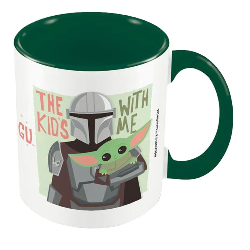 THE MANDALORIAN 2 (THE KIDS WITH ME) DARK GREEN COLOURED INNER MUG - MUGS N/A