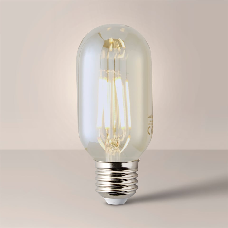 image 1 of ValueLights 3 Pack Filament E27 Amber Glass Radio Valve Light Bulbs | Clear