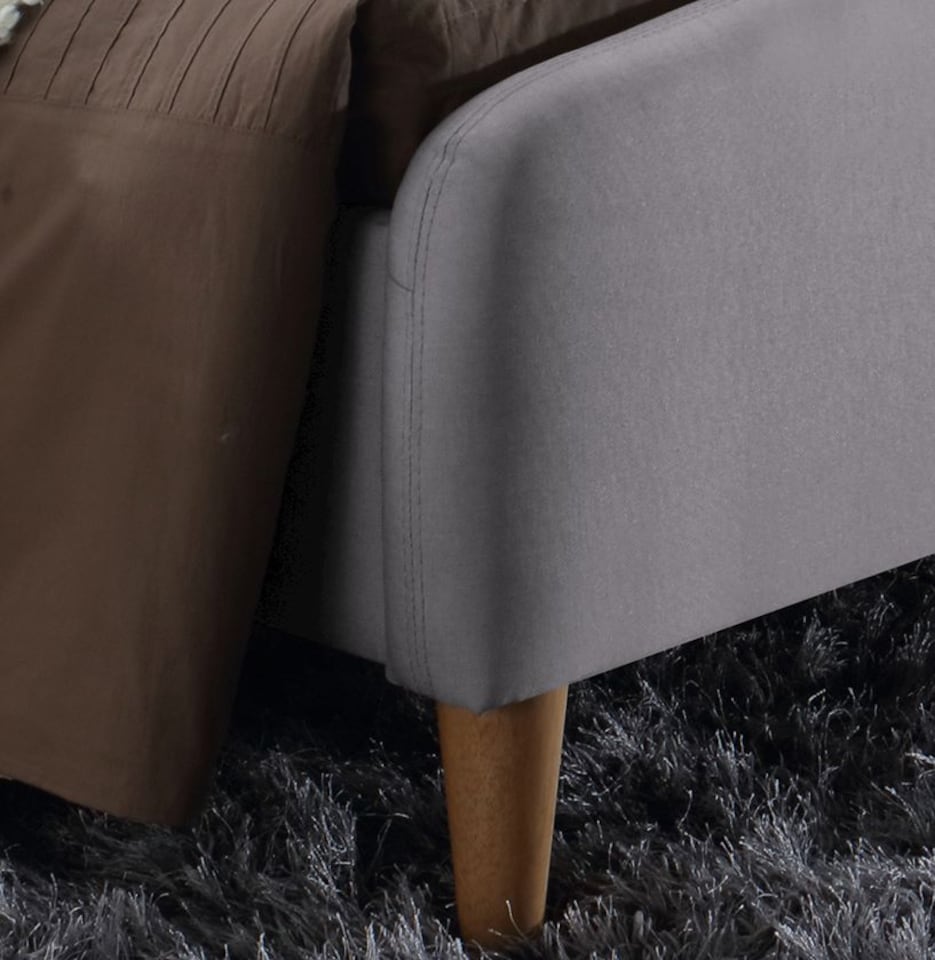image 1 of 5ft King Size Light Grey, Fabric Upholstered Bed Frame,Bedstead. Soft Finish Fabric Bed | Grey | King