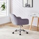 image 3 of Office Chair grey velvet swivel with arms and wheels leisure home desk computer Grey