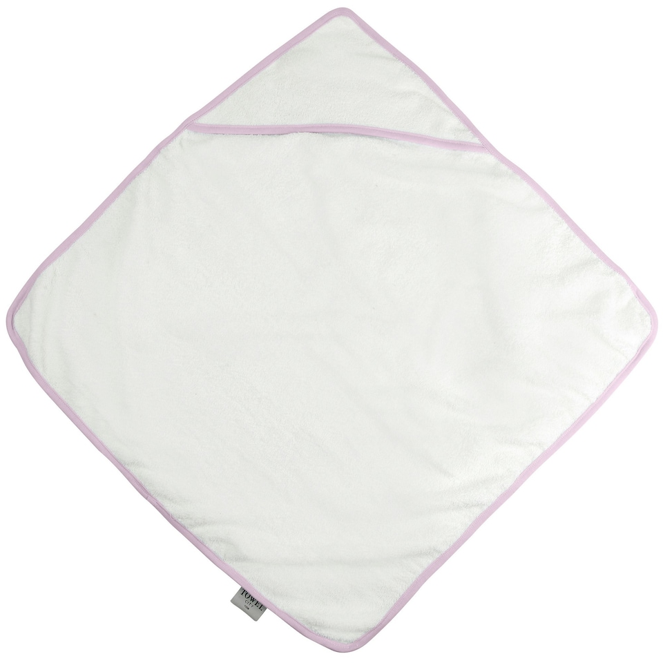 Towel City Baby Hooded Bath Towel (360 GSM) - White/Pink - One Size White | One size