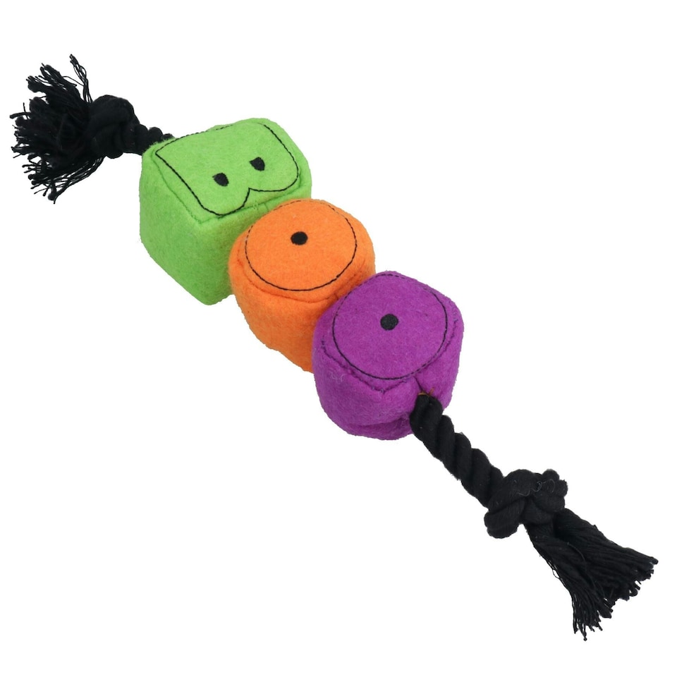 image 1 of Dog Puppy Small Halloween Gift Plush Comfort Squeaky BOO Rope Play Toy